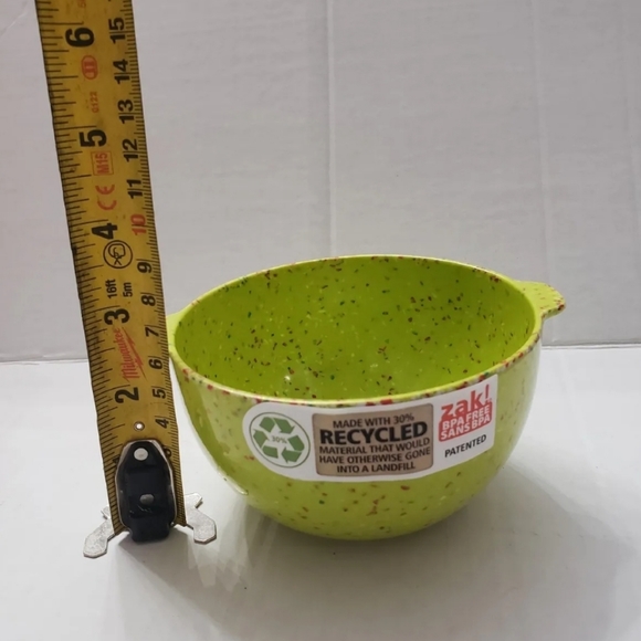 ZAK Confetti 5 piece Melamine Condiment Mixing Bowl w Tab Handle 4.5" Lime Green - Picture 6 of 6